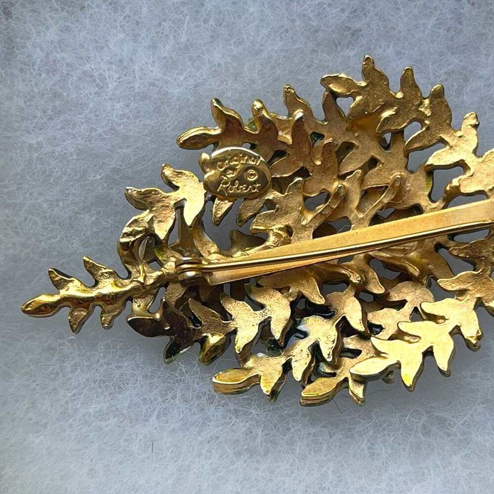 Vintage Christmas Tree Brooch Signed Original By Robert Partridge In A Pear Tree - Picture 8 of 8